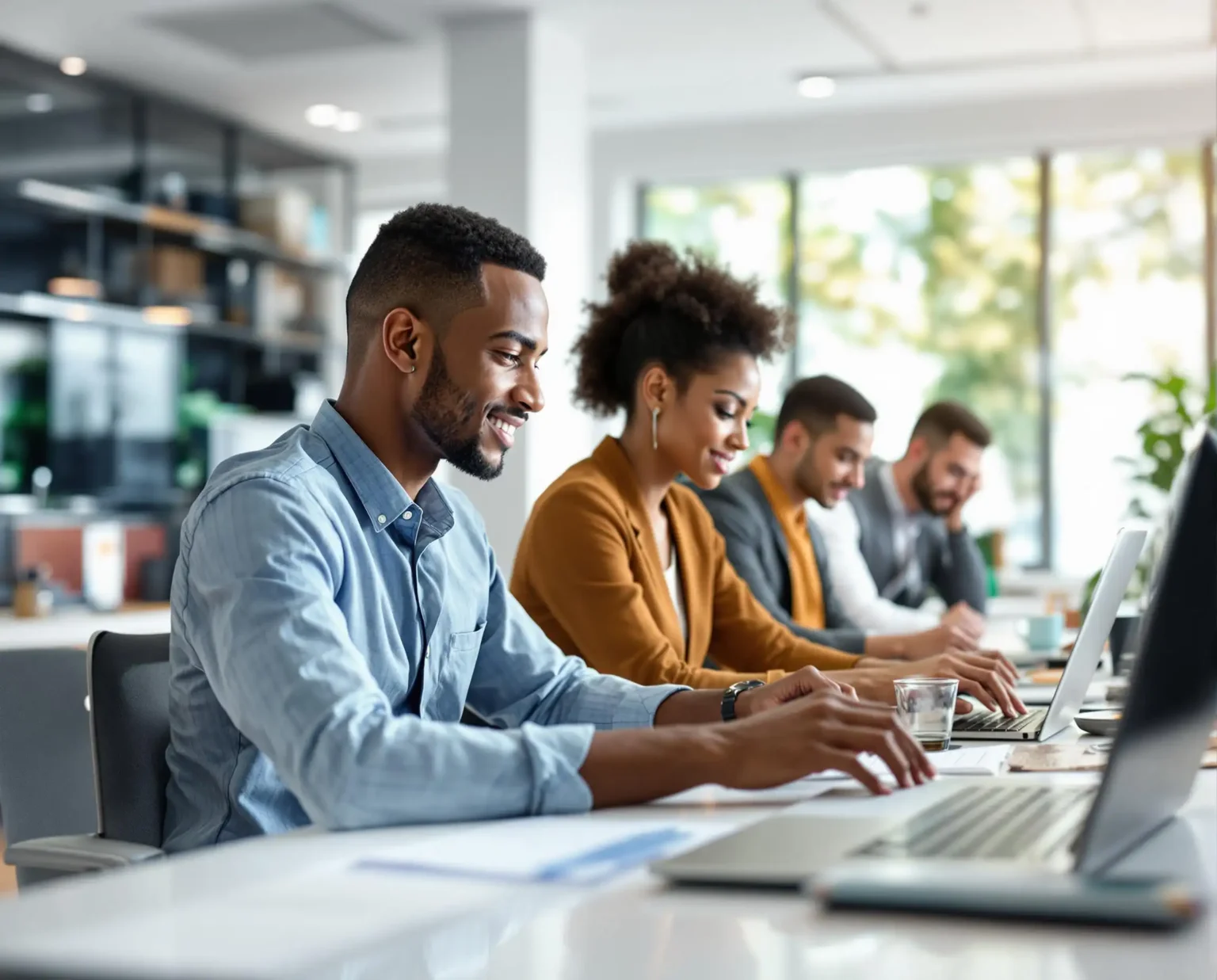 people working in office