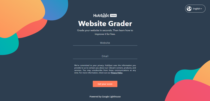 Web image of HubSpot website grader home page